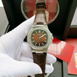 Patek Philippe Men's Watch Brown PP Nautilus 40mm Leather Band