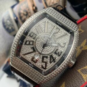 Franck Muller V45 ABF Watch With Artificial Diamonds In 45mm Silver Case