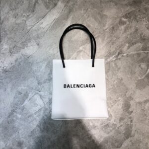 Balenciaga Xxs Leather Shopping Tote Bag - White