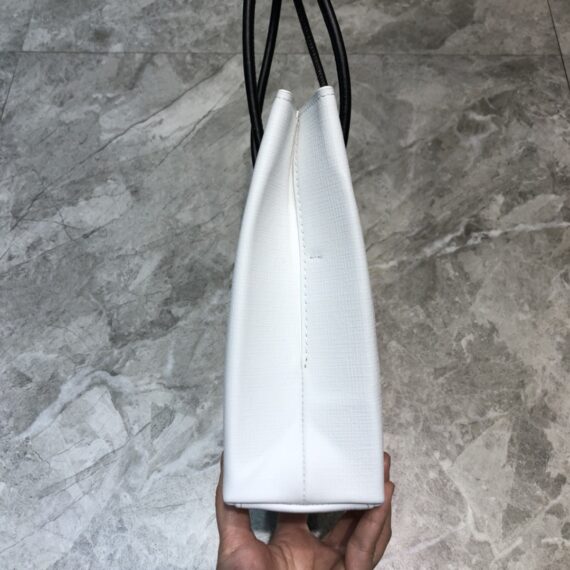 Balenciaga Xxs Leather Shopping Tote Bag - White
