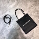 Balenciaga Xxs Leather Shopping Tote Bag - Black