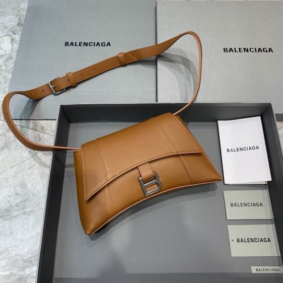 Balenciaga Hourglass Shoulder Bag Brown
