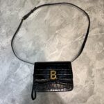 Balenciaga Small B Bag Crocodile Black