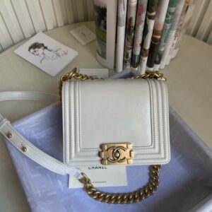 Chanel BOY Handbag 18cm White