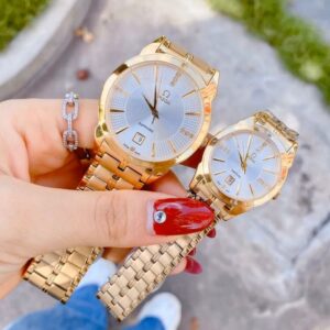 Luxury Omega tone Gold couple watch