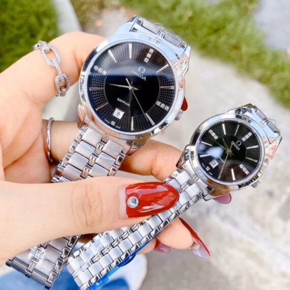Beautiful Omega tone Sliver couple watch with fashion personality