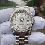 Rolex Day Date Steel Diamond Watch 38mm 2 color