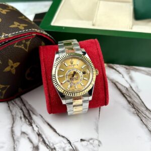 Rolex Sky-Dweller Oyster Perpetual Gold Watch Size 41mm