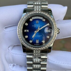 Rolex Day-Date Sliver Diamond Automatic 38mm Men's Rolex Day-Date Sliver Diamond Automatic Watch