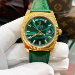 Rolex Day-Date Super Men's Watch Rolex Day-Date Green Leather Strap Swiss 40mm