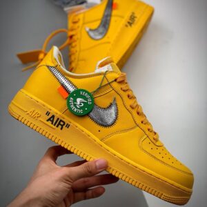 Air Force 1 Low Off-white University Gold Metallic Silver Dd1876-700 Women's Size 5.5 - 10.5 US