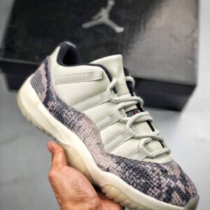 Air JD 11 Low Snakeskin Light Bone Cd6846-002 Men And Women Size From US 5.5 To US 11