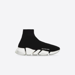Bl Speed 2.0 Recycled Knit Trainers With Transparent Sole In Black White For Men And Women Size From US 7 - US 11