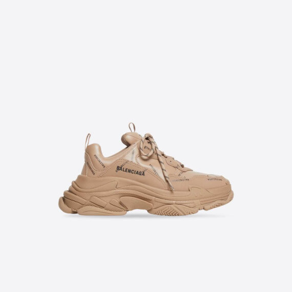 Bl The Tiger Triple S Trainers Allover Logo In Beige For Men And Women Size From US 7 - US 11