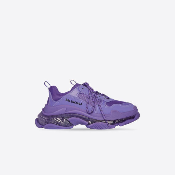 Bl Triple S Trainers Clear Sole In Purple For Men And Women Size From US 7 - US 11