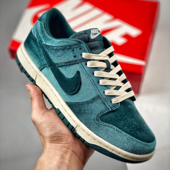 Dunk Low "green Velvet" Dark Teal/white Dz5224-300 Men And Women Size From US 5.5 To US 11