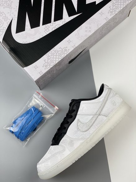 Fragment X Clot X Dunk Low White/black Fn0315-110 Men And Women Size From US 5.5 To US 11