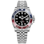 Rolex Gmt-master Ii Blue And Red Pepsi Bezel Jubilee Bracelet Automatic Black Dial Mens Watch 126710blro