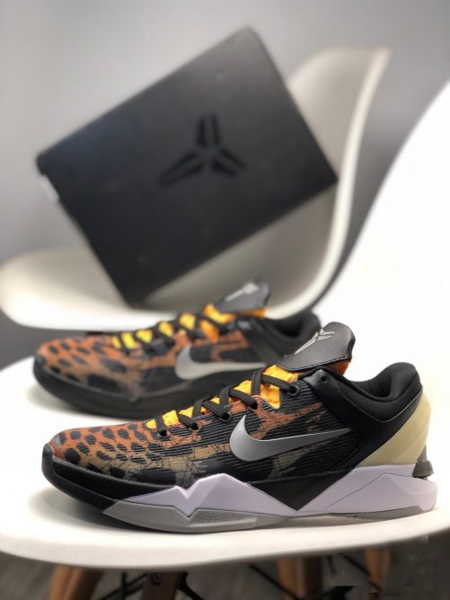 Zoom Kobe 7 'cheetah' Orange/medium Grey-black-sail 488371-800 Sneakers For Men And Women
